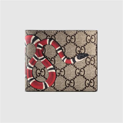 billetera gucci serpiente|GG Supreme Black Kingsnake Print Large Wallet .